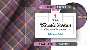 Tartan seamless pattern, merry christmas texture, checkered scottish fabric vector