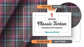 Tartan seamless pattern, merry christmas texture, checkered scottish fabric vector