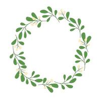 Winter wreath with mistletoe. Template for Christmas greeting card, invitation, poster, banner, print. vector