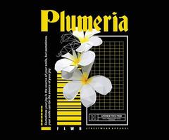 ilustración poligonal del diseño de camisetas de flores de plumeria, gráfico vectorial, afiche tipográfico o ropa de calle de camisetas y estilo urbano vector