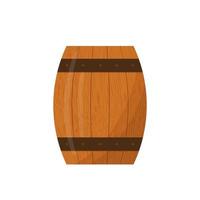 barril de madera para cerveza o vino aislado en blanco. icono de vector plano de barril. elemento de diseño vectorial fácil de editar para el diseño del logotipo de su cervecería o bodega, afiche, pancarta, volante, menú de bar o pub, etc.