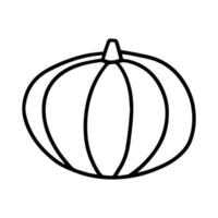 Doodle pumpkin vector isolated. Hand drawn pumpkin sketch