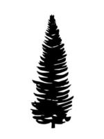 Ilustración de vector de árbol de abeto dibujado a mano. boceto de tinta de abeto