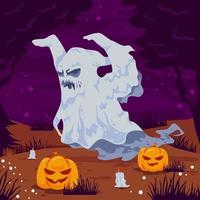 monstruos de momia de halloween en concepto de pirámide vector