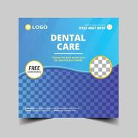 Dentist and Dental care social media banner flyer template vector