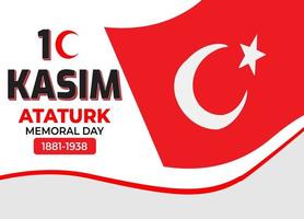 Death Anniversary of Mustafa Kemal Ataturk on 10 November vector