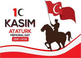 Death Anniversary of Mustafa Kemal Ataturk on 10 November vector