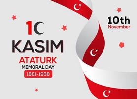 Death Anniversary of Mustafa Kemal Ataturk on 10 November vector