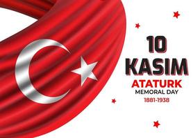 Death Anniversary of Mustafa Kemal Ataturk on 10 November vector