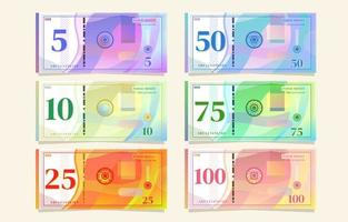 Colorful Gradient Paper Money Real Element vector