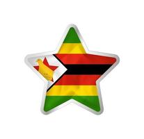 Zimbabwe flag in star. Button star and flag template. Easy editing and vector in groups. National flag vector illustration on white background.