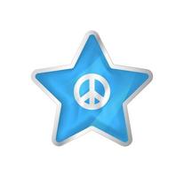 Peace flag in star. Button star and flag template. Easy editing and vector in groups. National flag vector illustration on white background.