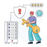 Check this flat illustration of data security vector