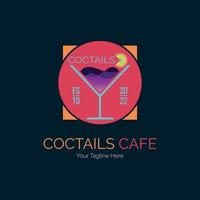 cocktails cafe pub bar logo template design for brand or company and other vector
