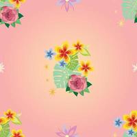 Seamless pattern with decorative plants 2 vector