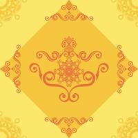 Seamless pattern with yellow ornamental decor vector