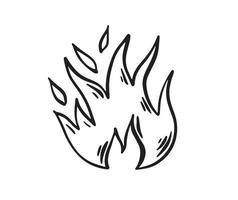 Bonfire set, hand drawn illustration, flame, burning. vector