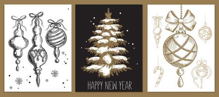 Christmas pattern in sketch style. Hand drawn illustration. vector