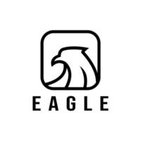 eagle head logo in square on isolated background vector