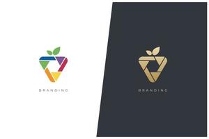 Fruit Meida App Multimedia Production Vector Logo Concept