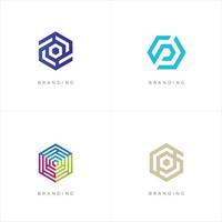 Hexagon Trade Marketing Trading Networking Vector Logo Concept