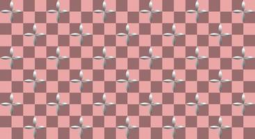 patrón de ajedrez con hojas de plata vector
