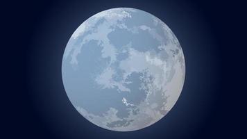 Full blue moon in the night sky. vector
