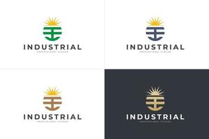 concepto de logotipo de vector de tecnología industrial de tecnología