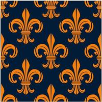 Seamless pattern with fleur-de-lis floral scrolls vector