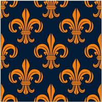 Seamless pattern with fleur-de-lis floral scrolls vector