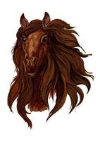 Brown chestnut running horse portrait vector