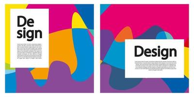 Modern abstract cover set. Cool colorful abstract shapes composition. Vector Eps 4.