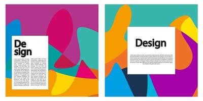 Modern abstract cover set. Cool colorful abstract shapes composition. Vector Eps 2.