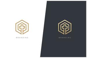 diseño de concepto de logotipo de vector de iglesia