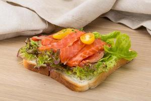 Sandwich with salmon photo