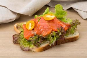 Sandwich with salmon photo