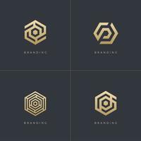 Hexagon Trade Marketing Trading Networking Vector Logo Concept