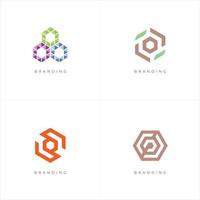Hexagon Trade Marketing Trading Networking Vector Logo Concept