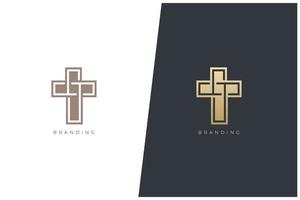 diseño de concepto de logotipo de vector de iglesia