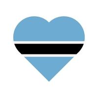 Botswana vector flag heart isolated on white background
