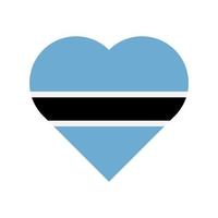 Botswana vector flag heart isolated on white background