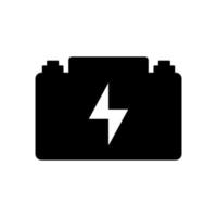 Car battery black vector icon on white background