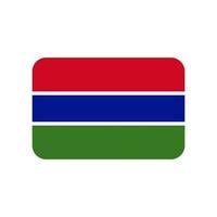 Gambia vector bandera con esquinas redondeadas aislado sobre fondo blanco.