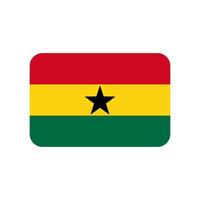 Ghana vector flag with rounded corners isolated on white background