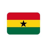 Ghana vector bandera con esquinas redondeadas aislado sobre fondo blanco.