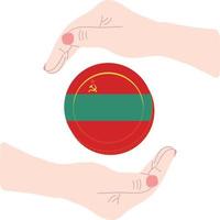 vector de bandera de transnistria dibujado a mano, vector de rublo de transnistria