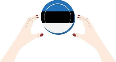 estonia bandera vector dibujado a mano, eur vector dibujado a mano
