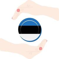 Estonia Flag vector hand drawn,EUR vector hand drawn