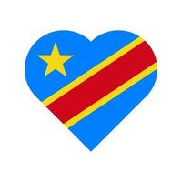 Democratic Republic of Congo vector flag heart isolated on white background