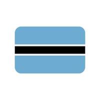 Botswana vector bandera con esquinas redondeadas aislado sobre fondo blanco.